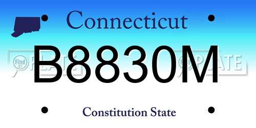 B8830M Connecticut License Plate