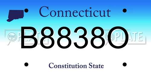 B8838O Connecticut License Plate