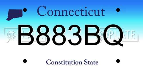 B883BQ Connecticut License Plate
