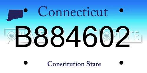 B884602 Connecticut License Plate