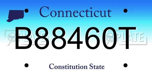 B88460T Connecticut License Plate