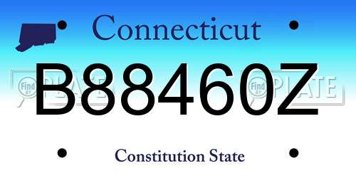 B88460Z Connecticut License Plate