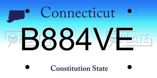B884VE Connecticut License Plate