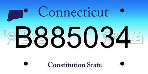 B885034 Connecticut License Plate