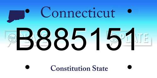B885151 Connecticut License Plate