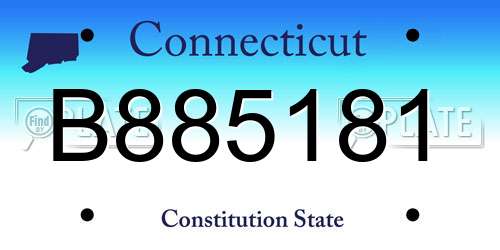 B885181 Connecticut License Plate