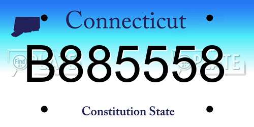 B885558 Connecticut License Plate