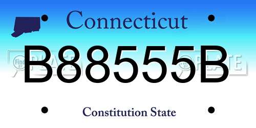 B88555B Connecticut License Plate
