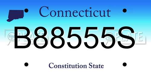 B88555S Connecticut License Plate