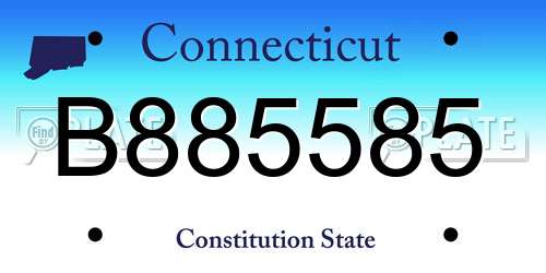 B885585 Connecticut License Plate