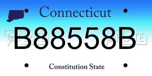 B88558B Connecticut License Plate