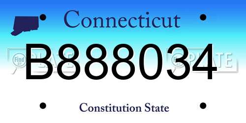 B888034 Connecticut License Plate