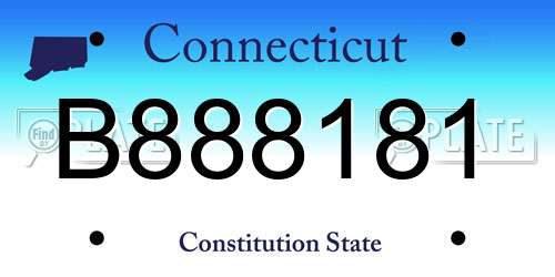 B888181 Connecticut License Plate