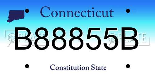 B88855B Connecticut License Plate
