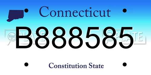 B888585 Connecticut License Plate