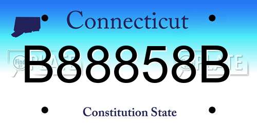 B88858B Connecticut License Plate