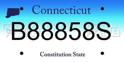 B88858S Connecticut License Plate