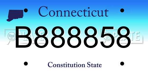 B888858 Connecticut License Plate