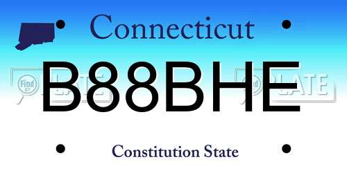 B88BHE Connecticut License Plate
