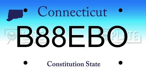 B88EBO Connecticut License Plate