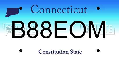 B88EOM Connecticut License Plate