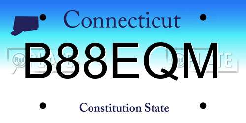 B88EQM Connecticut License Plate