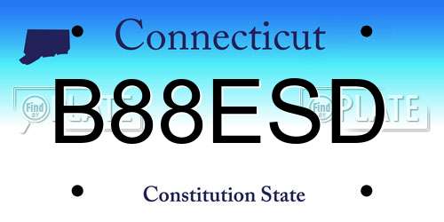 B88ESD Connecticut License Plate