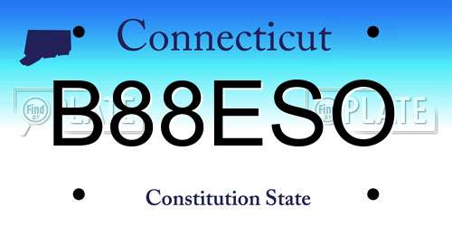B88ESO Connecticut License Plate