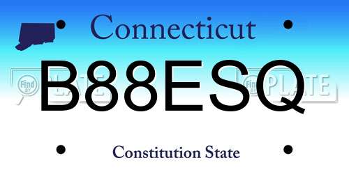 B88ESQ Connecticut License Plate