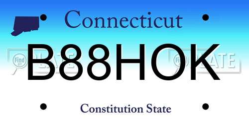 B88HOK Connecticut License Plate
