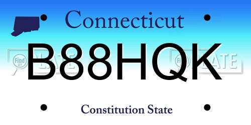 B88HQK Connecticut License Plate