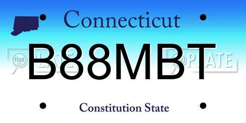 B88MBT Connecticut License Plate