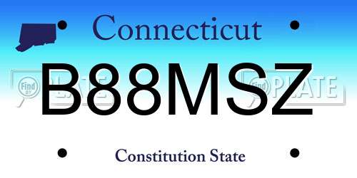B88MSZ Connecticut License Plate
