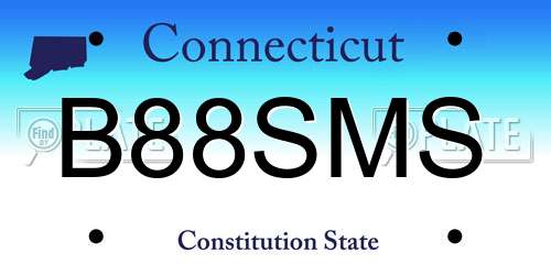 B88SMS Connecticut License Plate
