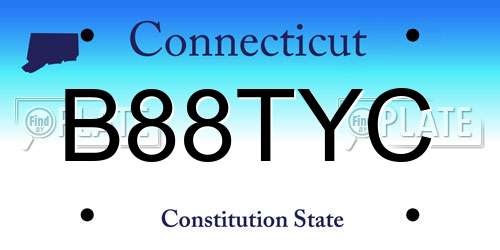 B88TYC Connecticut License Plate