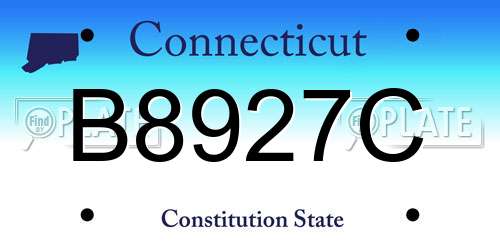 B8927C Connecticut License Plate
