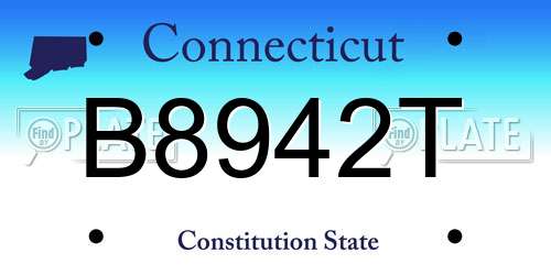 B8942T Connecticut License Plate