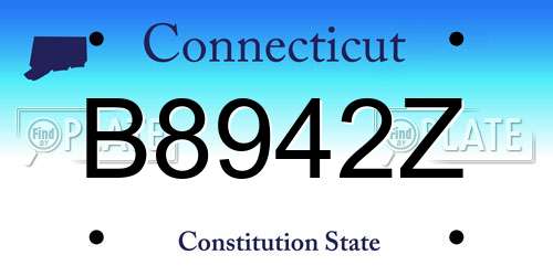 B8942Z Connecticut License Plate