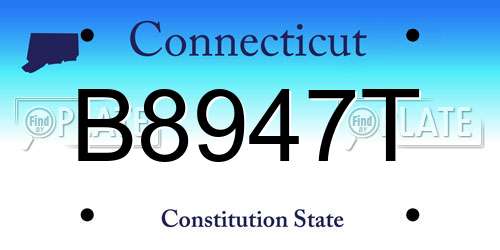 B8947T Connecticut License Plate