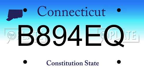 B894EQ Connecticut License Plate