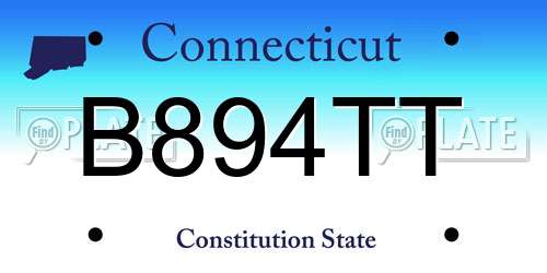 B894TT Connecticut License Plate