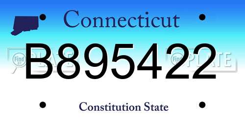 B895422 Connecticut License Plate
