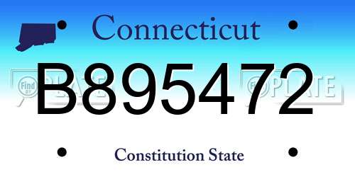 B895472 Connecticut License Plate