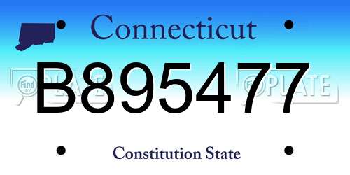 B895477 Connecticut License Plate