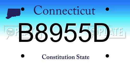 B8955D Connecticut License Plate