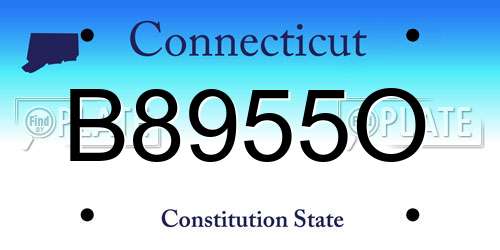 B8955O Connecticut License Plate