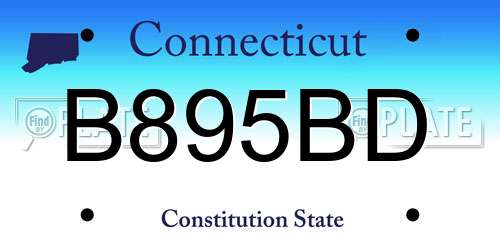 B895BD Connecticut License Plate