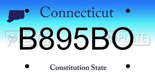 B895BO Connecticut License Plate