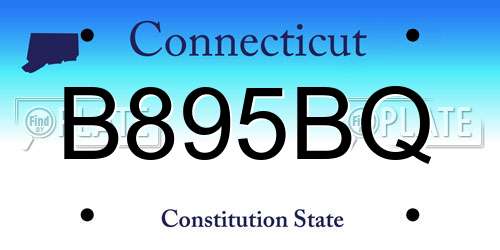 B895BQ Connecticut License Plate