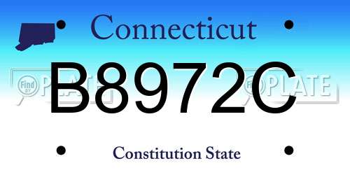 B8972C Connecticut License Plate